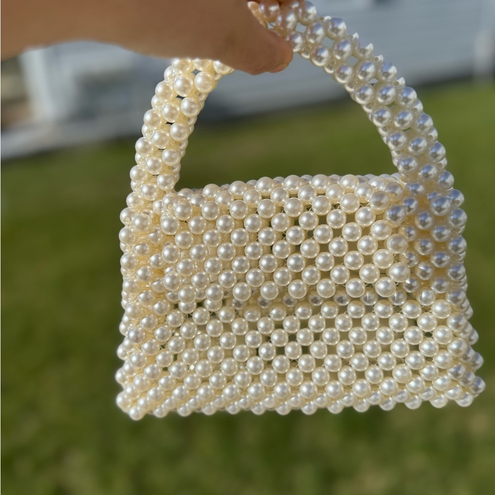 Elegant Pearl Beaded Handbag handmade made with love ❤️
